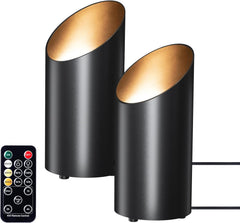 LED Floor Can Lights - 6000K, Remote, Timer, Dimmable - Indoor Uplighting (Black)