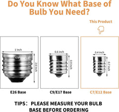 50 Pack G40 5W 120V Globe Incandescent Glass Bulbs