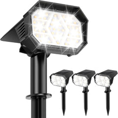 4Pack Solar Powered Spot Pathway Lights Outdoor Waterproof with 3 Light Modes for Backyard Garden (Cool White)