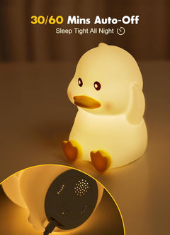 Duck Night Light for Kids - Cute Silicone Rechargeable Touch Lamp, 7 Colors