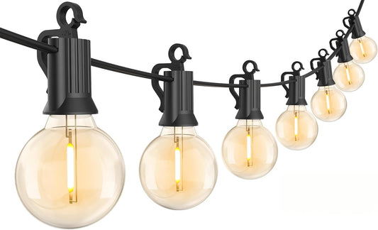 30FT Plug In G40 LED String Lights with 25 Edison Bulbs for Patio Garden Cafe Wedding