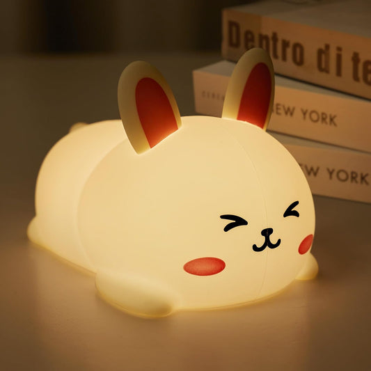 Bunny Night Light - Cute Silicone Touch Lamp, 7 Colors