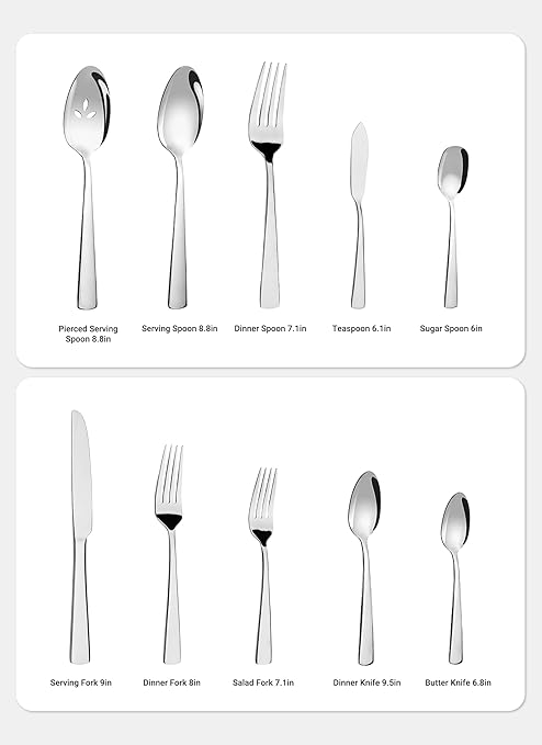 45-Piece Stainless Steel Tableware Flatware Silverware Set with Steak Knives, Rust-proof