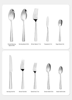 45-Piece Stainless Steel Tableware Flatware Silverware Set with Steak Knives, Rust-proof