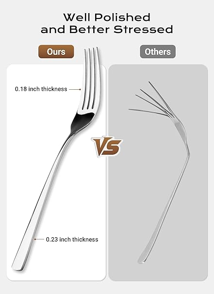 45-Piece Stainless Steel Tableware Flatware Silverware Set with Steak Knives, Rust-proof