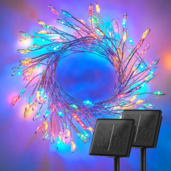 Solar String Lights - 2 Pack, 39.2 FT, 480 LED, Multicolor, Waterproof
