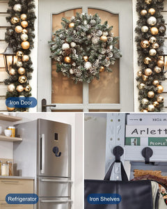Front Door Wreath Hanger with Magnetic Hooks