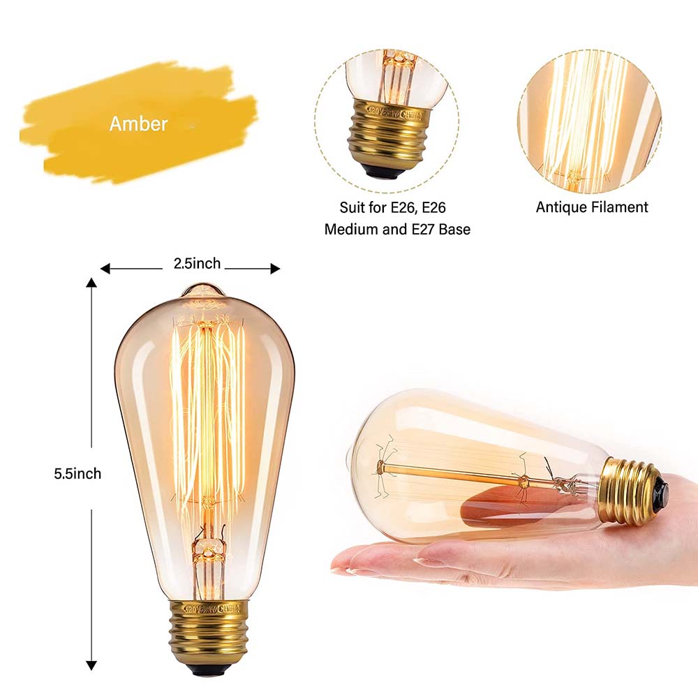 6 Count / Incandescent Bulbs / Amber Warm