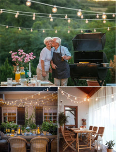 25 Feet LED Outdoor String Lights - Shatterproof G40 Edison Bulbs