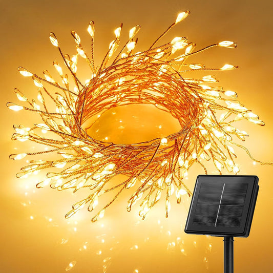 Solar String Lights - 19.6 FT, 240 LED, Warm White, Waterproof