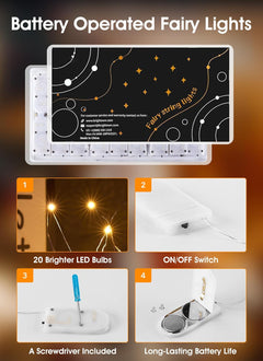 Battery Operated Fairy Lights - 6 Pack, 7 FT, 20 LED, Waterproof