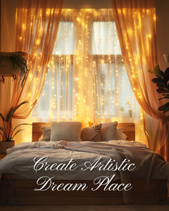 9.8ft Smart Fairy Curtain Lights with APP & Remote Control