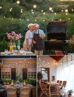 LED Outdoor String Light - 100 Feet with 52 Shatterproof Edison Bulbs