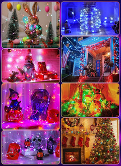 Color Changing Fairy Lights - 66 FT, 200 LED, 24 Colors, USB