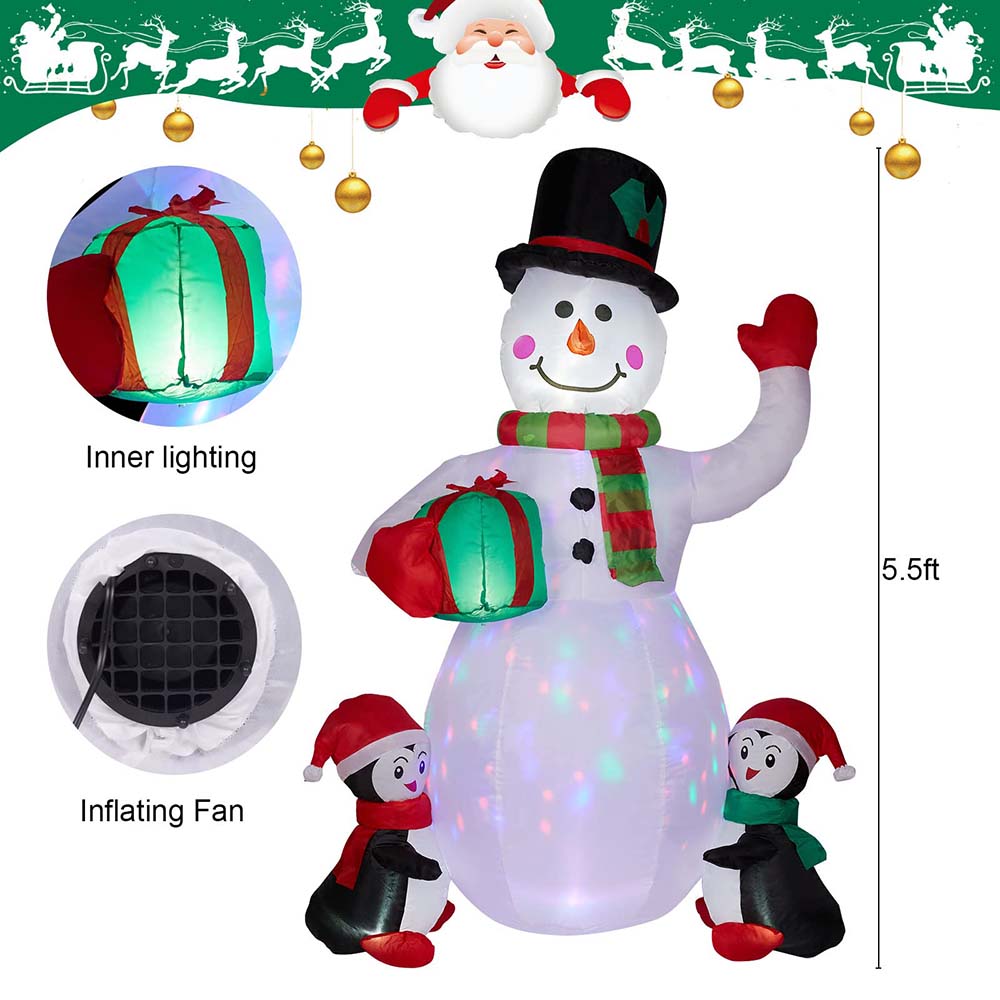 1 x 6 Feet / Snowman with Penguins