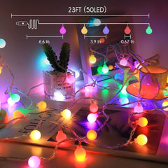 Pastel Globe String Lights with Remote - 46ft Waterproof