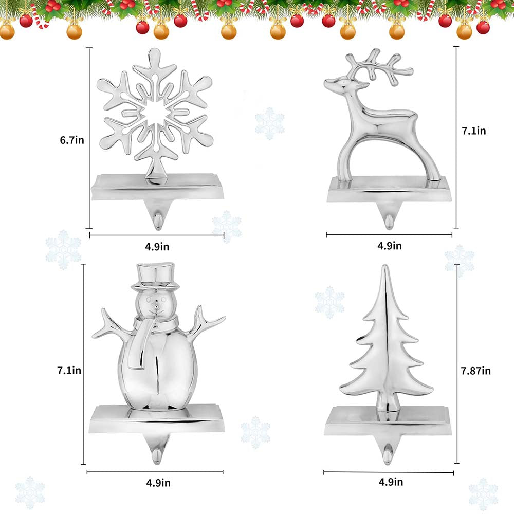 1 x 4 Pack / Reindeer & Snowflake & Snowman & Pine Tree