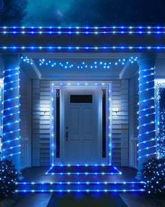 Solar Rope Lights - 39 FT, 100 LED, Blue & White, Waterproof