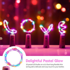 10 Pack 20 LEDs Waterproof Wine Bottle Cork Lights Mini Fairy Lights for Wedding Party DIY Decor