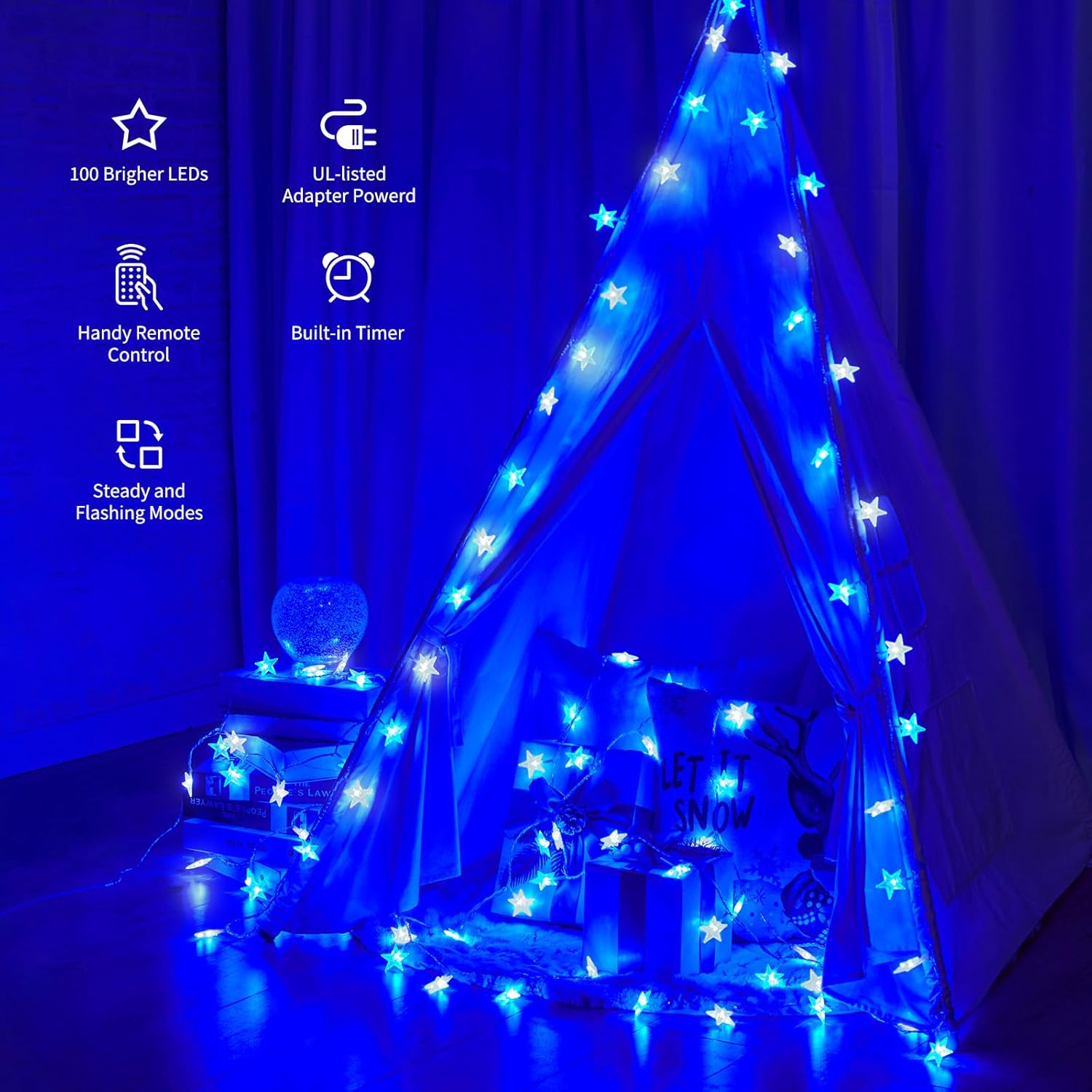 Star String Lights - 33/66 FT, 100/200 LED, Multicolor, Plug-in
