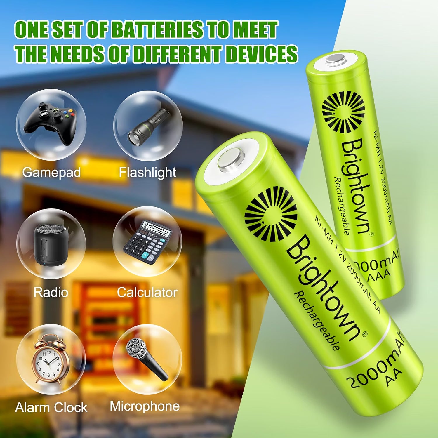 12Pack  2000mAh and 12Pack 1000mAh NiMH 1.2V Rechargeable AAA Batteries for Solar Lights and Household Devices
