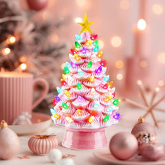 13 Inch Ceramic Valentine's Day Tree - Pre-lit with LED Lights