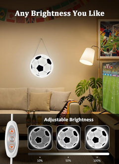1 Pack/ 2 Pack 12.6In x 12.6In Soccer Light Neon Sign for Soccer Ball Fans Bedroom Decor