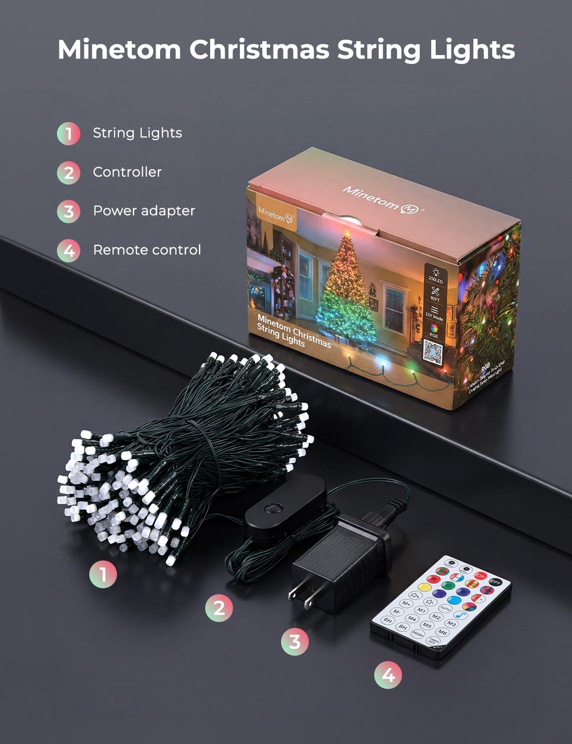 82ft 250LED Smart Color Changing Christmas Halloween Tree Lights, Smart App & Timer