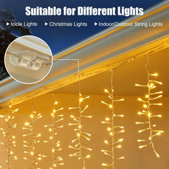 Christmas Light Clips - 30 Hooks & 35 Adhesive Strips for Indoor/Outdoor Decor
