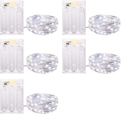 Battery Operated Fairy Lights, 5 Pack, 7 FT, 20 LED with Timer