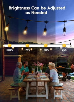 82FT 25 Bulbs Shatterproof Patio Lights with Remote for Backyard Bistro Porch, Only for Canada
