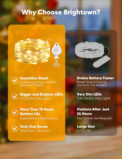 14 Pack 7FT 20 LED Battery Operated Silver Wire Firefly Starry Moon Lights for DIY Crafts, Warm White