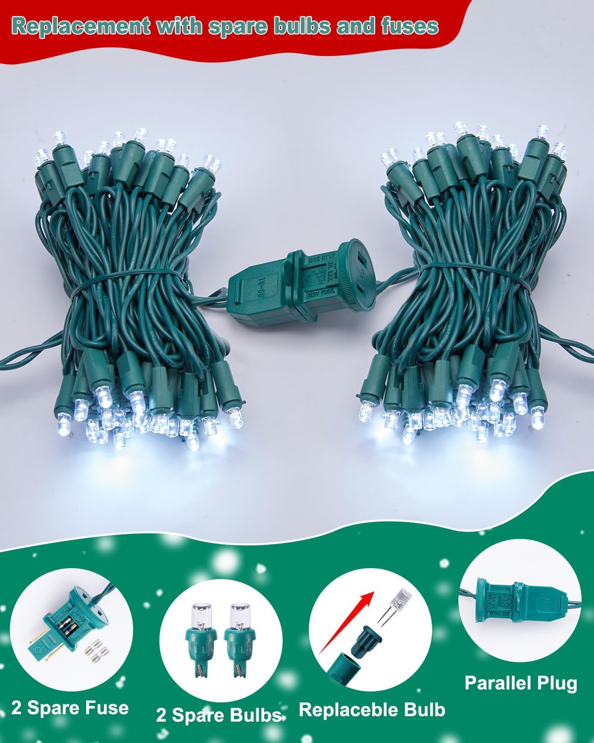 14 Feet 50LEDs F5 Pure White Mini String Lights