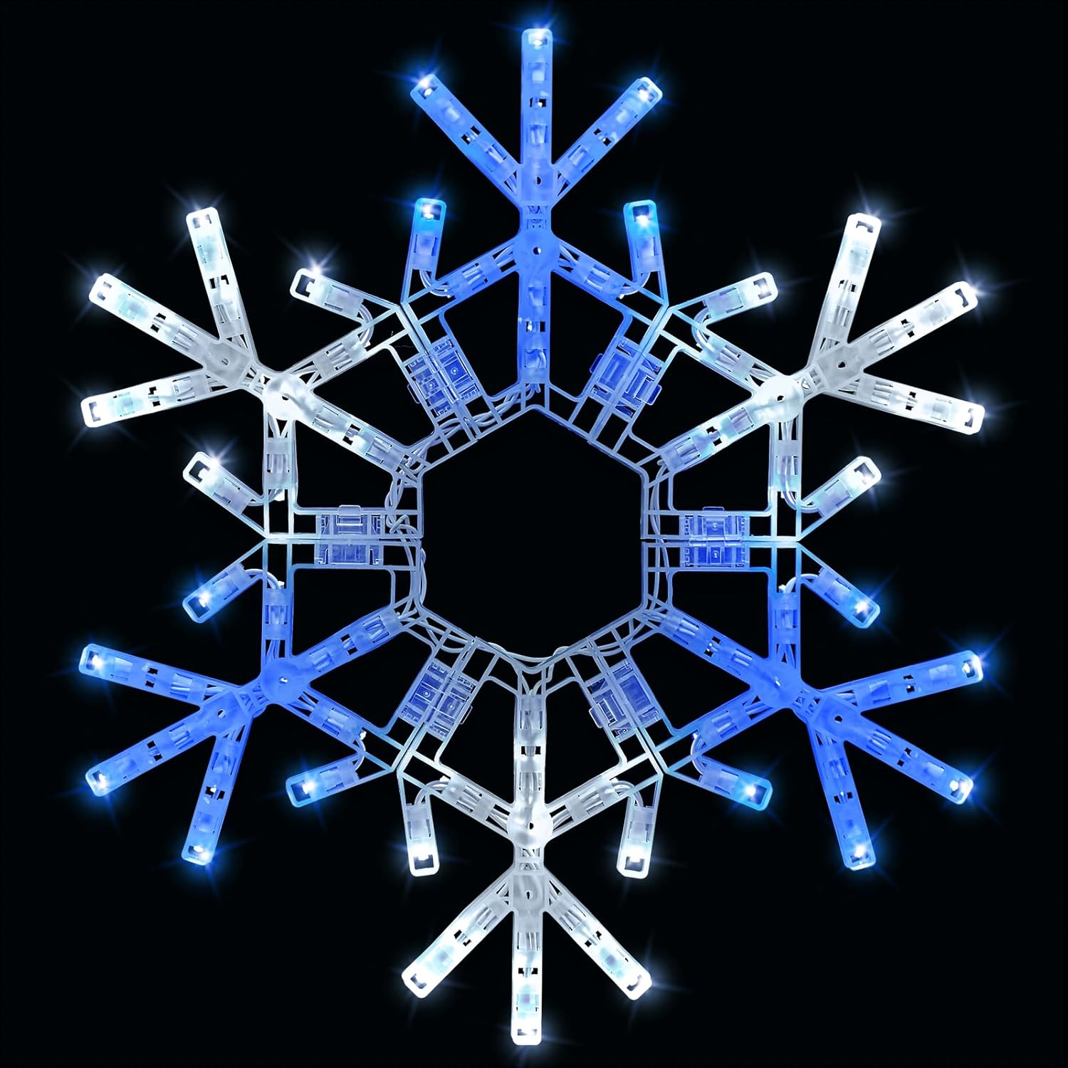 Christmas Snowflake Lights Outdoor Indoor, Multi-Size (20"/36") Multi-Color Folding LED Hanging Lights