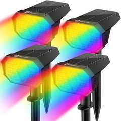 Solar RGB Spot Lights Outdoor - 4 Pack Color Changing Landscape Lights