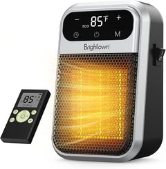 800W Plug in Heater with Remote - Outlet Space Heater with Touch LED Display