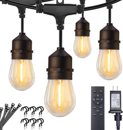 82FT 25 Bulbs Shatterproof Patio Lights with Remote for Backyard Bistro Porch, Only for Canada