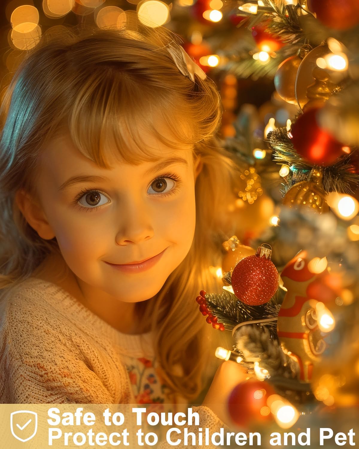 14 Feet 50 LEDs Clear Mini Lights Plug in, Connectable Christmas Tree Lights for Indoor Outdoor Decoration