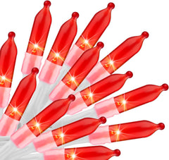 Battery Operated Christmas String Lights - 8ft, 20 LED Red