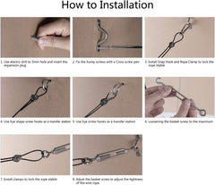 String Lights Hanging Kit - 300Ft Stainless Steel Cable with Accessories