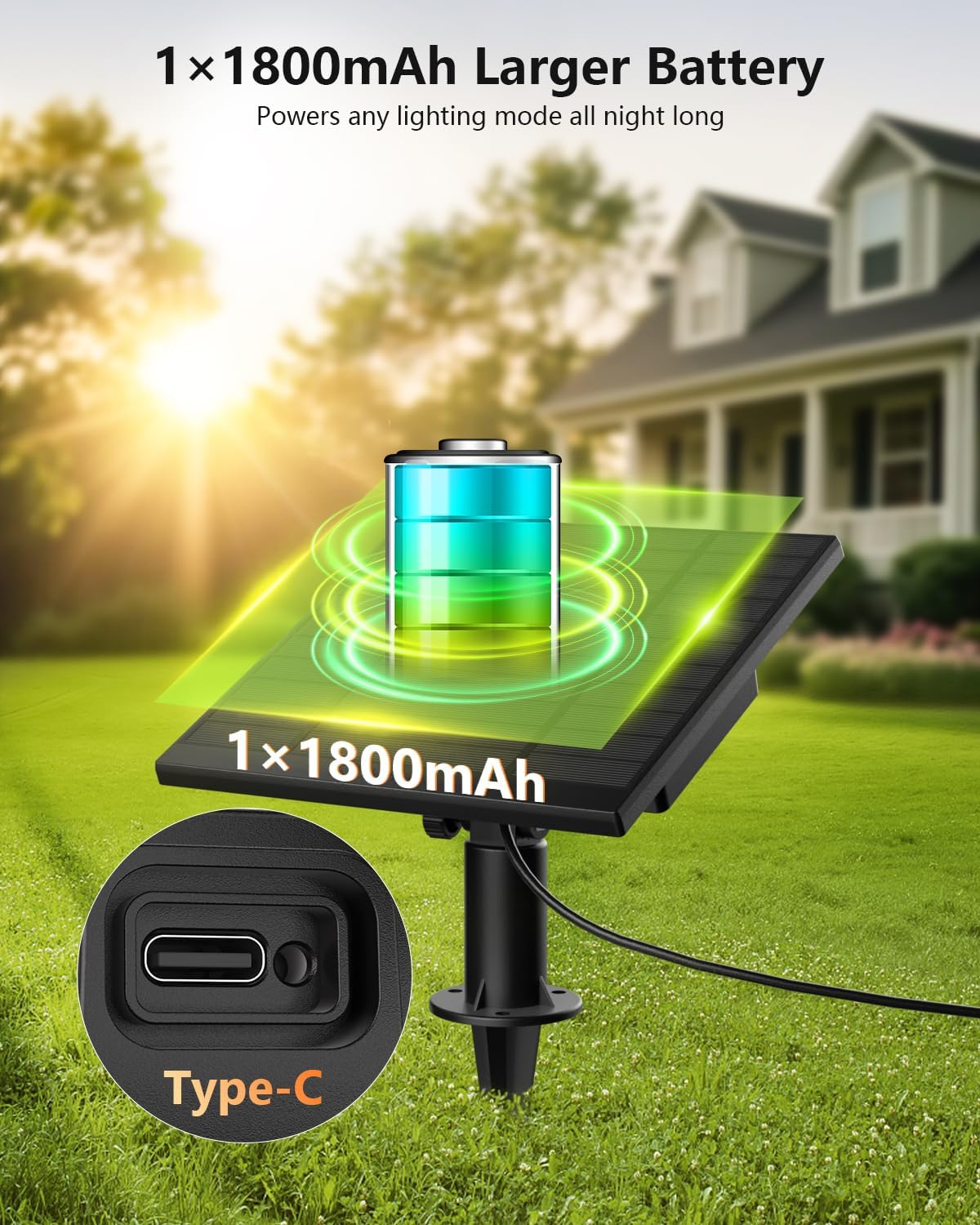 52FT 15+1 LED Shatterproof Bulbs Solar String Lights Outdoor