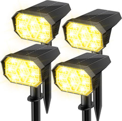 4Pack Solar Powered Spot Pathway Lights Outdoor Waterproof with 3 Light Modes for Backyard Garden (Warm White)