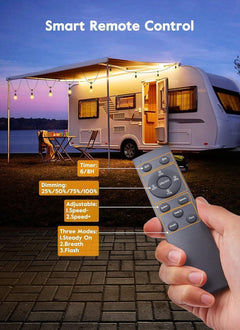 82FT 25 Bulbs Shatterproof Patio Lights with Remote for Backyard Bistro Porch, Only for Canada