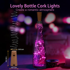 10 Pack 20 LEDs Waterproof Wine Bottle Cork Lights Mini Fairy Lights for Wedding Party DIY Decor