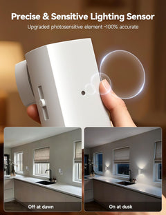 2 Pack White Plug in Night Lights with Rotating Plug & Light Sensor for Bathroom Bedroom, Pure White Light