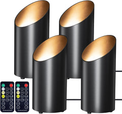 LED Floor Can Lights - 6000K, Remote, Timer, Dimmable - Indoor Uplighting (Black)