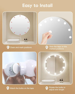 Hollywood Style 10 Dimmable Led Light Bulbs for Mirror Makeup, White (No Mirror Included)