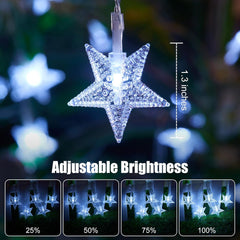 Star String Lights - 2 Pack, 17ft, 50 LED, Battery Operated, Waterproof