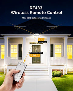 2 Pack Solar Powered 223 LED 3 Head Security Flood Lights with Motion Sensor, 3 Modes