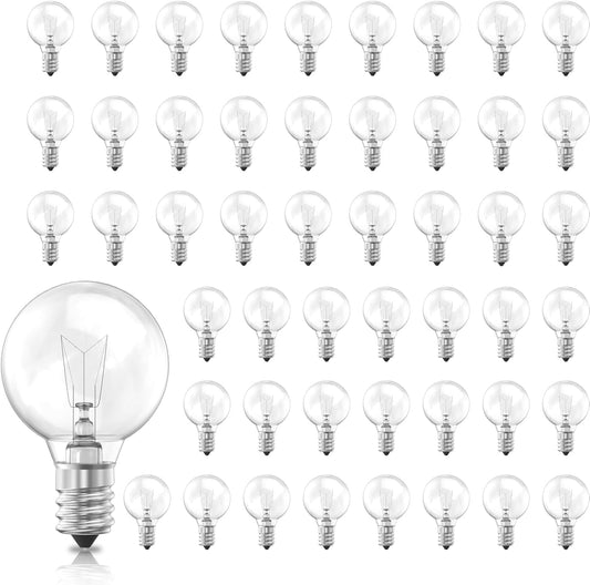 50 Pack G40 5W 120V Globe Incandescent Glass Bulbs